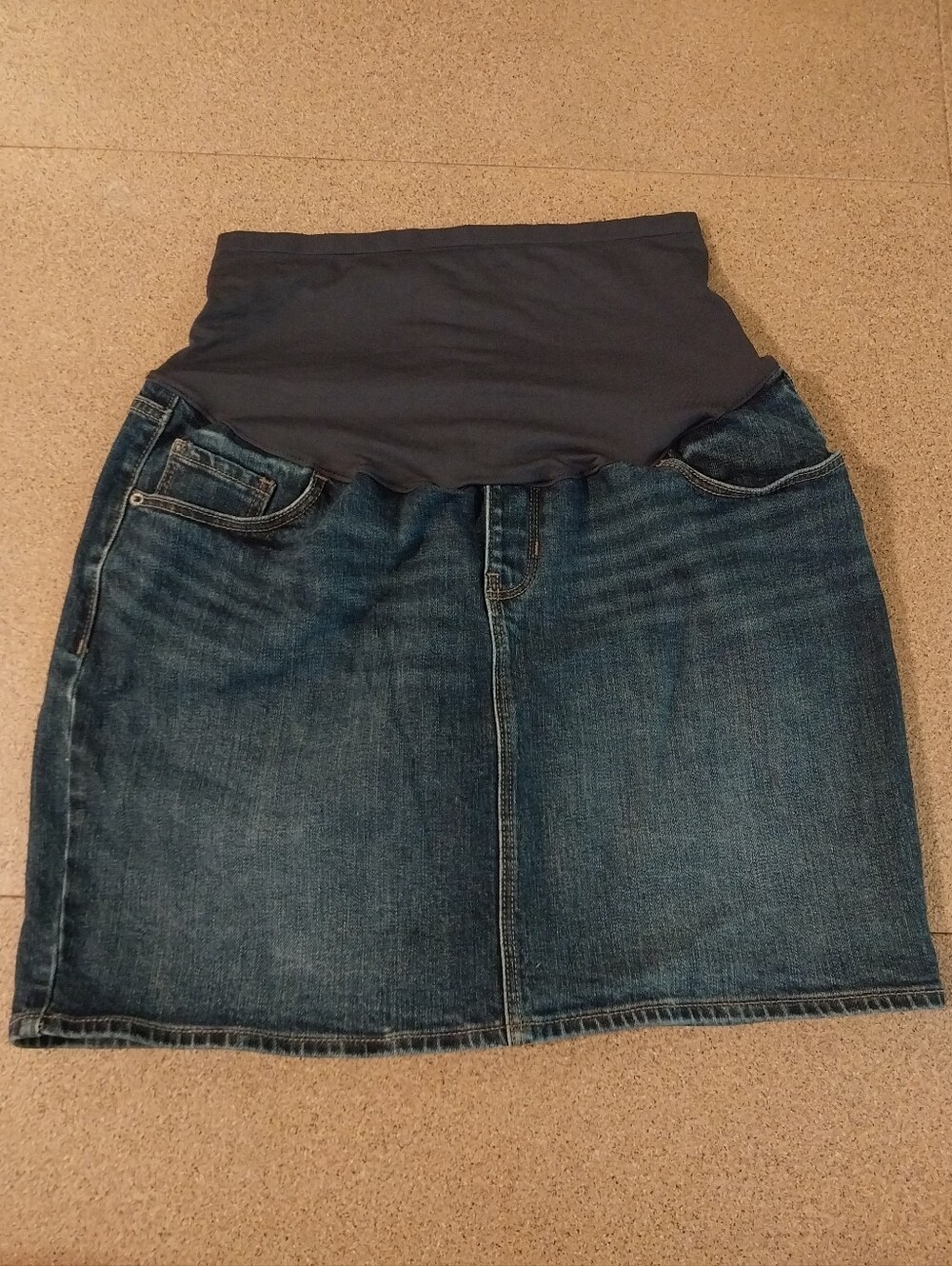Old Navy Maternity Denim Skirt with Stretch Waistband - Dark Wash Blue Size 12
